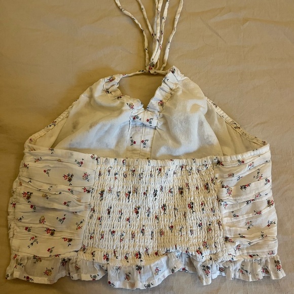 American Eagle white tank top with multi-colored flowers (size M) - Picture 2 of 2